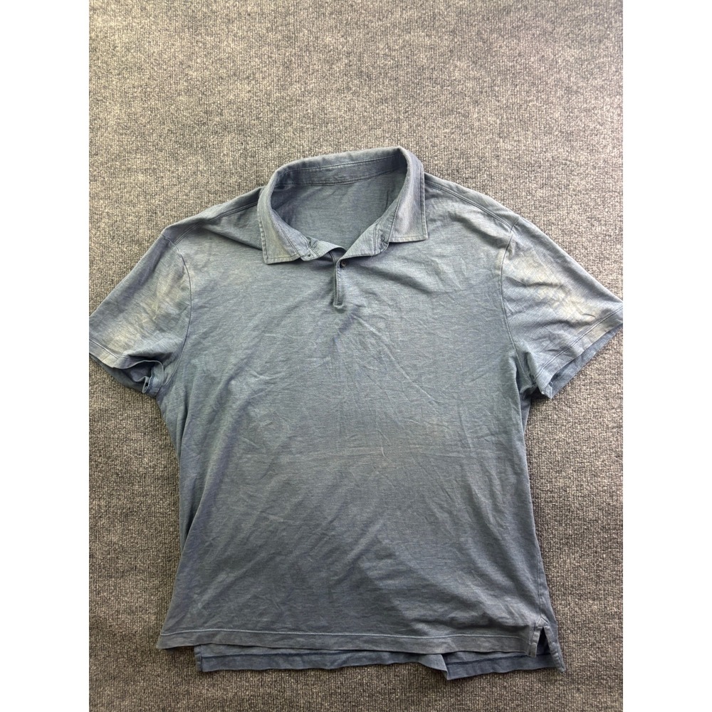 Lululemon Evolution Polo Women Large Blue Short Sleeve Athletic Golf Shirt